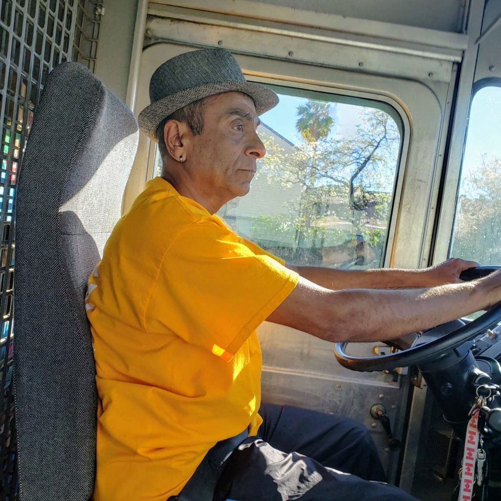 Paddy driving the ups style truck