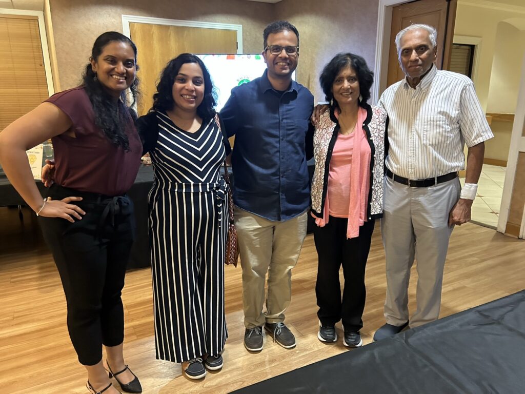 Five guests together during the evening