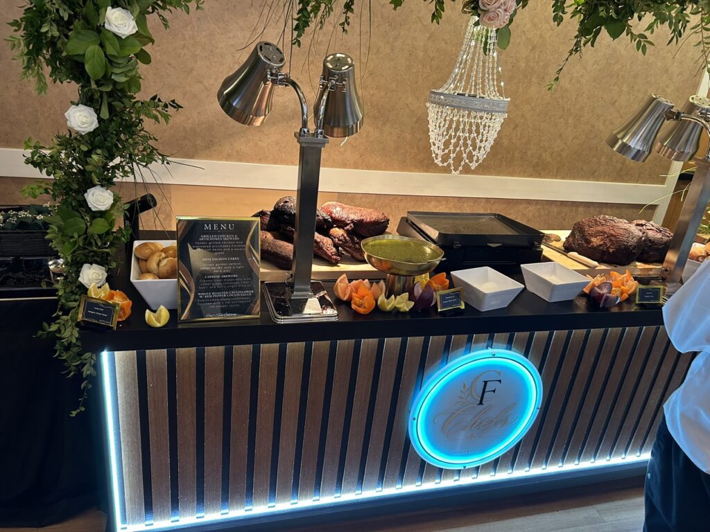 The chef's station with the evening's menu